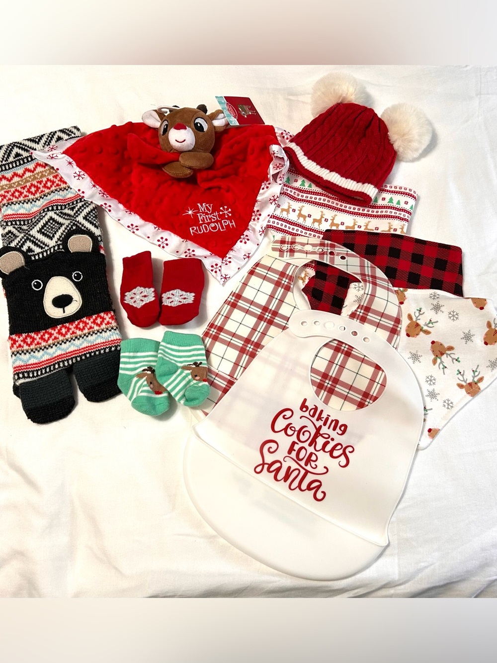 Baby Infant Toddler Large Bundle Holiday Christmas 10 Accessories! Red NEW NWT!